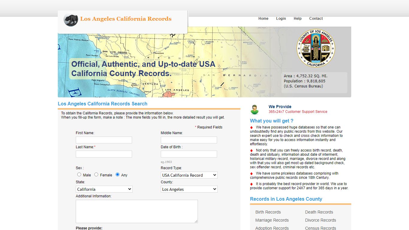 California Los Angeles County Records Search.